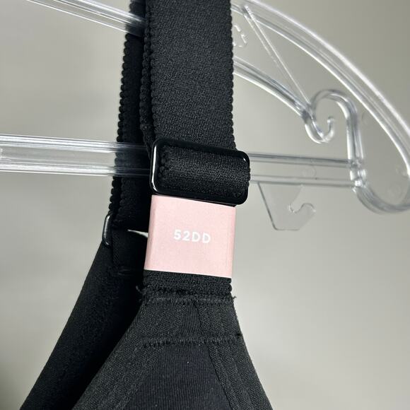 Cacique 52DD bra- black cotton UL NW scoop wireless full coverage NWOT - Picture 3 of 4